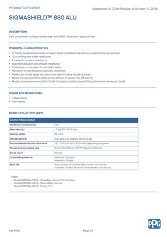 PPG / Sigma Coatings SigmaShield 880 – Drawing (e9ea6e07d597_S1-1 S. 1)