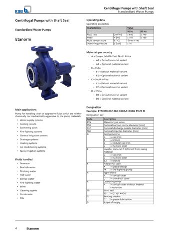 KSB Etanorm 40-200 – Drawing (KSB datasheet S. 4)