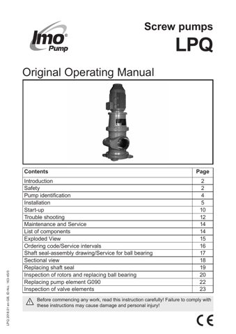 IMO LPQ Series (4 sizes: 100-140) – Drawing (IMO datasheet S. 1)