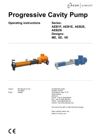 Allweiler AEB2E/N 200-1E – Page preview (Allweiler datasheet S. 1)