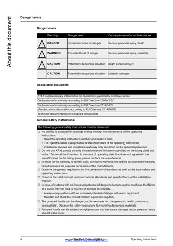 KRAL W Series – Page preview (KRAL datasheet S. 4)