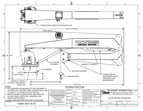 Techcrane K60 – Drawing (Techcrane datasheet S. 1)