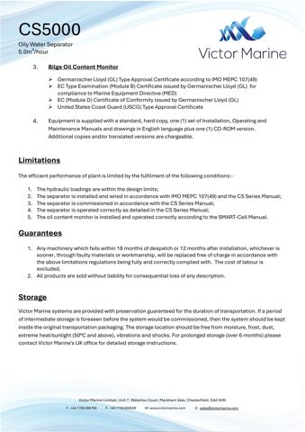 Victor Marine CS5000 – Drawing (Victor Marine datasheet S. 5)