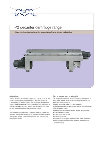 Alfa Laval P2-300 – Drawing (Alfa Laval datasheet S. 1)