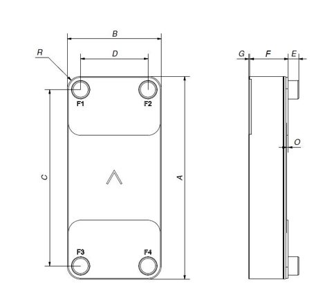 SWEP F120T – Drawing (SWEP datasheet S. 1)
