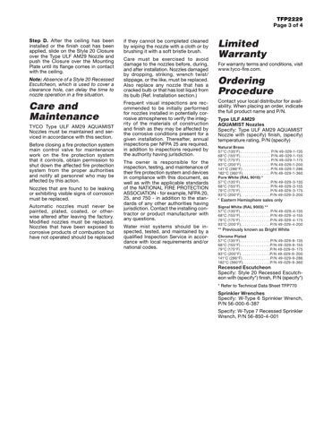 Tyco (Johnson Controls) AquaMist ULF AM29 – Drawing (Tyco (Johnson Controls) datasheet S. 3)