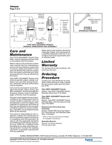 Tyco (Johnson Controls) AquaMist ULF AM31 – Drawing (Tyco (Johnson Controls) datasheet S. 2)