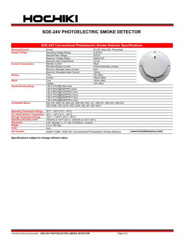 Hochiki SOE-24V – Drawing (Hochiki datasheet S. 2)