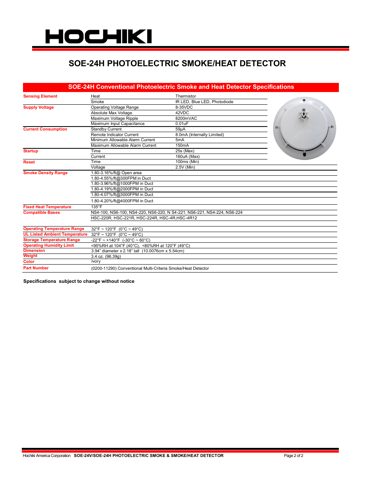 Hochiki SOE-24H – Drawing (Hochiki datasheet S. 2)