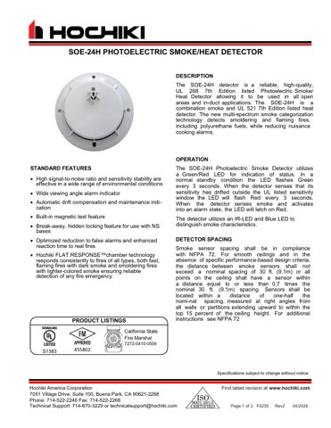 Hochiki SOE-24H – Page preview (Hochiki datasheet S. 1)