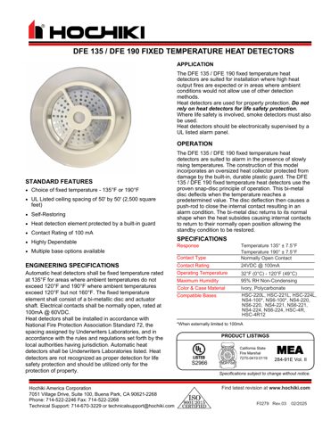 Hochiki DFE-190 – Drawing (Hochiki datasheet S. 1)