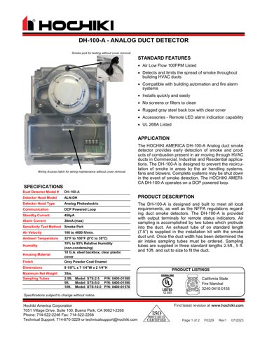 Hochiki DH-100-A – Drawing (Hochiki datasheet S. 1)