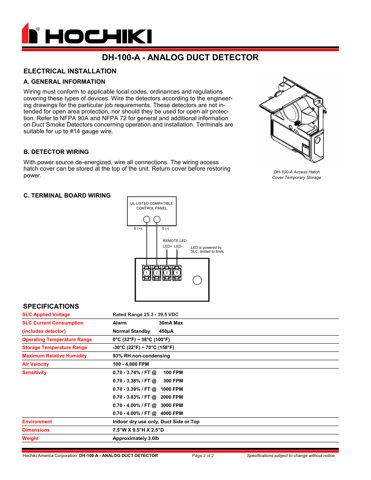 Hochiki DH-100-A – Drawing (Hochiki datasheet S. 2)