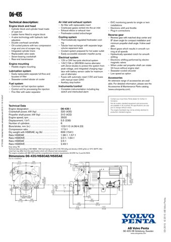 Volvo Penta D6-435 – Drawing (Volvo Penta datasheet S. 2)