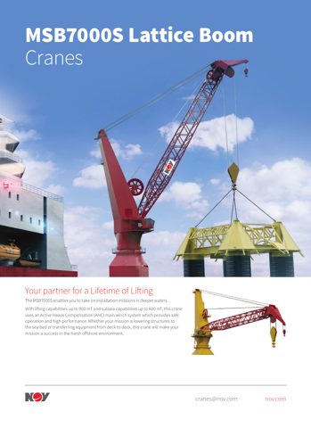 National Oilwell Varco MSB7000S Lattice Boom Crane – Drawing (National Oilwell Varco datasheet S. 1)