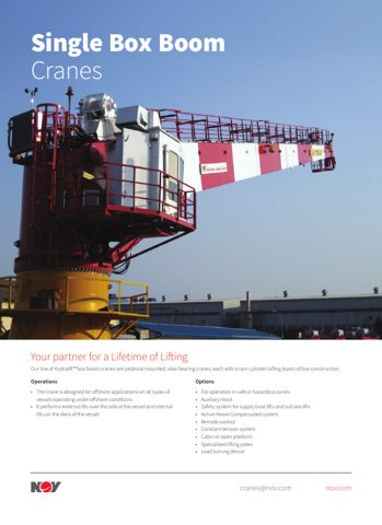 National Oilwell Varco Single Box Boom Cranes – Page preview (National Oilwell Varco datasheet S. 1)