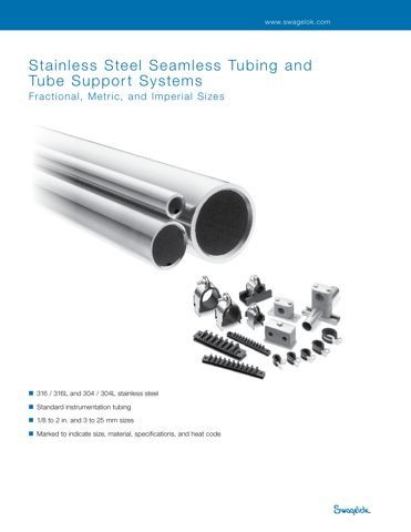 Swagelok Bolted Plastic Clamp Tube Support Kit, 1/2 in. Tube Size, Polyamide Support Body – Drawing (Swagelok datasheet S. 1)