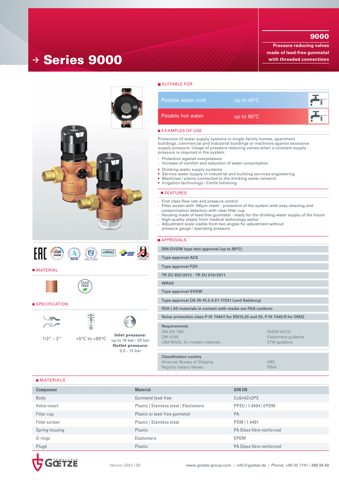Goetze KG Armaturen Series 9000 – Drawing (Goetze KG Armaturen datasheet S. 1)