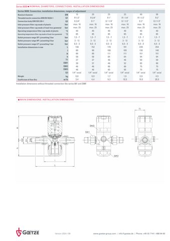 Goetze KG Armaturen Series 9000 – Drawing (Goetze KG Armaturen datasheet S. 3)