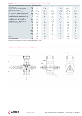Goetze KG Armaturen Series 9040 – Drawing (Goetze KG Armaturen datasheet S. 3)