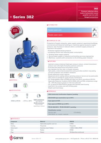 Goetze KG Armaturen Series 382 – Drawing (Goetze KG Armaturen datasheet S. 1)