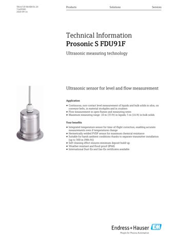 Endress+Hauser Prosonic S FDU91F – Drawing (52f0141677a7_S1-18 S. 1)