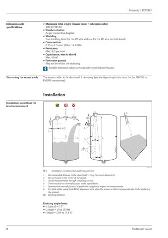 Endress+Hauser Prosonic S FDU91F – Drawing (52f0141677a7_S1-18 S. 8)