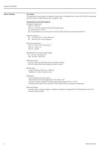 Endress+Hauser Silopilot M FMM50 – Page preview (ccb1927386bc_S1-17 S. 4)
