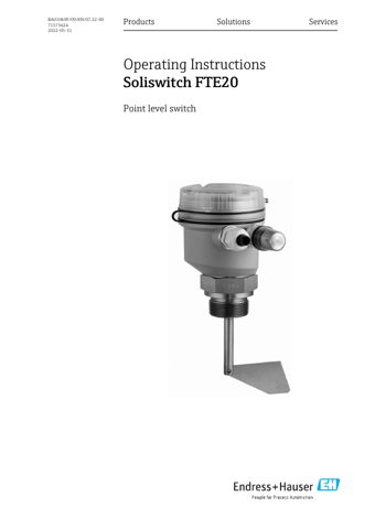 Endress+Hauser Soliswitch FTE20 – Drawing (dfe3a151b6d7_S1-1 S. 1)