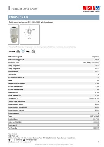 WISKA ESKV-L 12 LG – Drawing (2520721307a2_S1-1 S. 1)