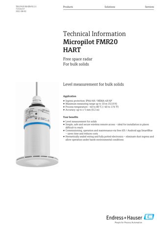 Endress+Hauser Micropilot FMR20 – Drawing (0de67e0de473_S1-1 S. 1)