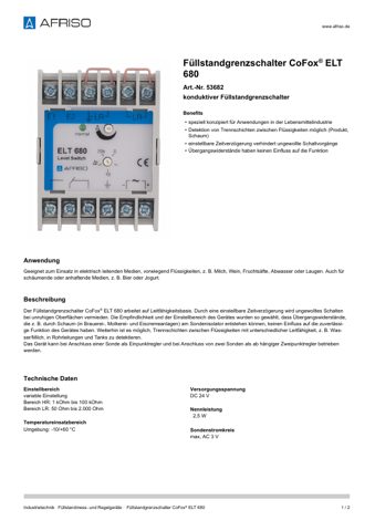 AFRISO CoFox® ELT 680 – Page preview (f009d09ff497_S1-1 S. 1)