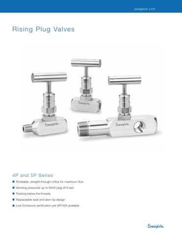 Swagelok Stainless Steel Rising Plug Screwed-Bonnet Needle Valve, Acetal Seat, 1/2 in. FNPT – Drawing (Swagelok datasheet S. 1)