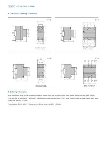 Chint OUVR-1 Self-recovery Overvoltage and Undervoltage Protector – Drawing (Chint datasheet S. 3)