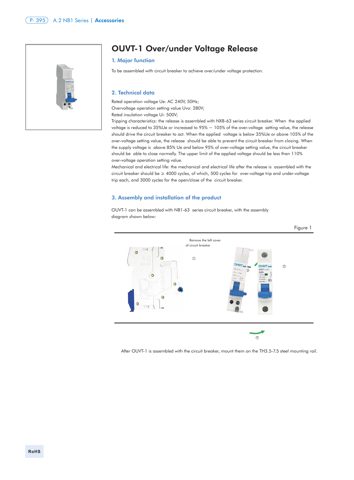 Chint OUVT-1 Over/under voltage release – Drawing (Chint datasheet S. 1)