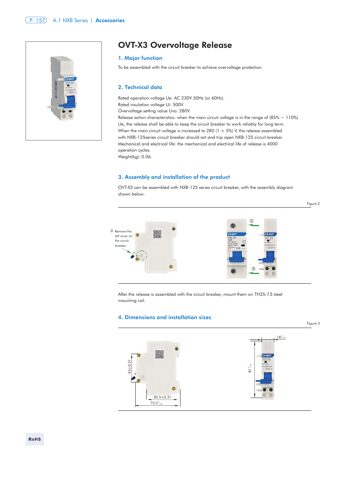 Chint UVT-X3 Under-voltage Release – Drawing (Chint datasheet S. 1)