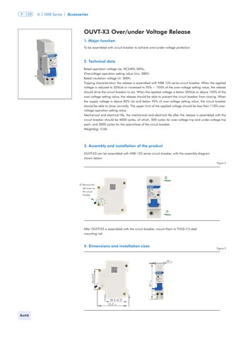 Chint OUVT-X3 Over-under Voltage Release – Drawing (Chint datasheet S. 1)