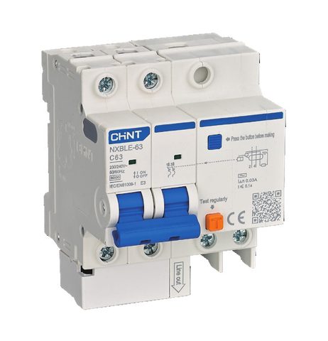 Chint NXBLE-63 Residual Current Operated Circuit Breaker (RCBO) – Photo (Chint datasheet S. 9)