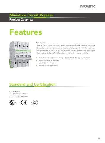 Chint B1B UL489 SC Miniature Circuit Breaker – Page preview (Chint datasheet S. 4)