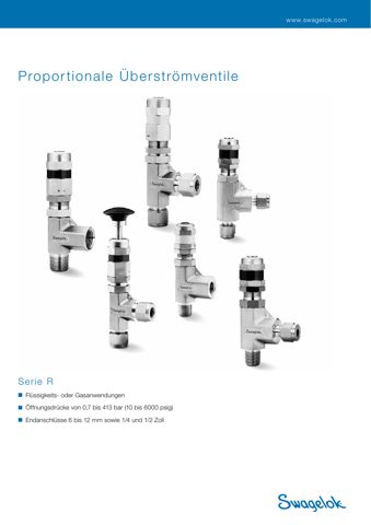 Swagelok Ethylenpropylen-Dichtungssatz für proportionale Überströmventile, Serie RL4 – Drawing (Swagelok datasheet S. 1)