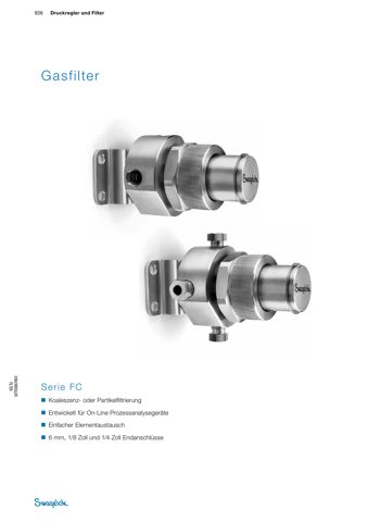 Swagelok Koaleszenz-/ Partikelfilter aus Edelstahl, 1/4 Zoll NPT-Innengewinde, FPM O-Ringe – Drawing (Swagelok datasheet S. 1)