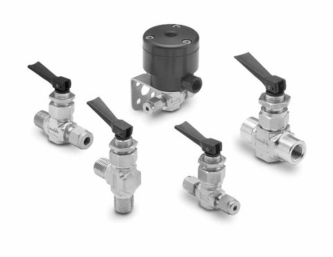 Swagelok Kipphebelventil, Messing, 1/8 Zoll NPT-Innengewinde, Steuerkopf, normal geschlossen – Photo (Swagelok datasheet S. 1)