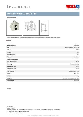 WISKA Rocker switch 7228422 - SE – Seitenvorschau (248f9e82cb8b_S1-1 S. 1)