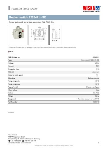 WISKA Rocker switch 7228441 - SE – Page preview (1ab104371c1e_S1-1 S. 1)