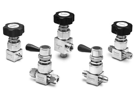 Swagelok Hochreines Hochdruck-Membranventil, Edelstahl, 3/8 Zoll Swagelok Rohrverschraubung, runder Griff – Photo (Swagelok datasheet S. 1)