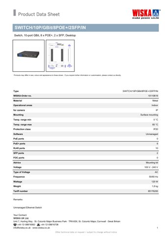 WISKA SWITCH/10P/GBit/8POE+/2SFP/IN – Page preview (66a241098c93_S1-1 S. 1)