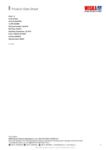 WISKA SWITCH/6P/GBit/4POE+/1FOC/OUT – Rysunek (0aeeeaee4295_S1-2 S. 2)