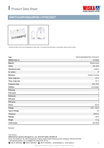 WISKA SWITCH/6P/GBit/4POE+/1FOC/OUT – Podgląd strony (0aeeeaee4295_S1-2 S. 1)