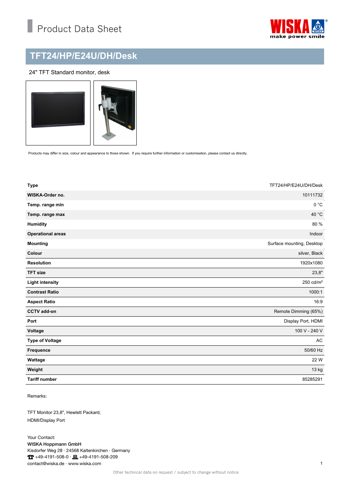 WISKA TFT24/HP/E24U/DH/Desk – Rysunek (f15bce280616_S1-1 S. 1)