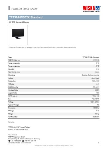 WISKA TFT32/HP/S32X/Standard – Page preview (ddb5793025be_S1-1 S. 1)